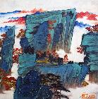 山水--《青山绿水》赠画245×68CM中国工笔