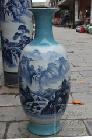 名人陶瓷花瓶手绘青花山水瓷器落地大花瓶