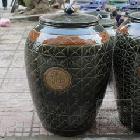 景德镇陶瓷器米缸米桶带盖防潮储物瓶罐雕刻招财进宝盖罐