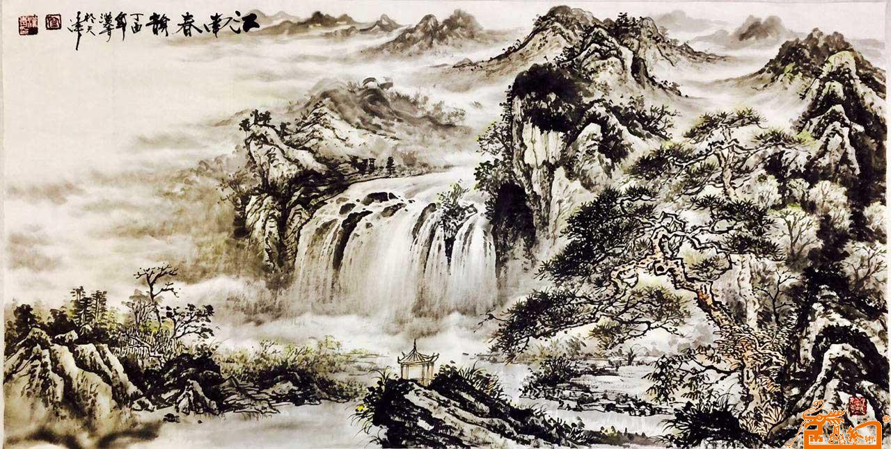 中国著名书画大师宁汉青-作品581-国画山水